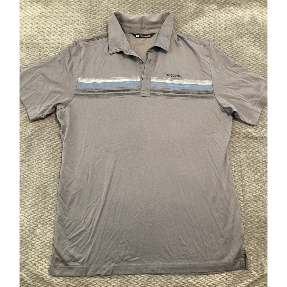 Mens Golf Polo Shirt by Travis Mathew - Grey - size M